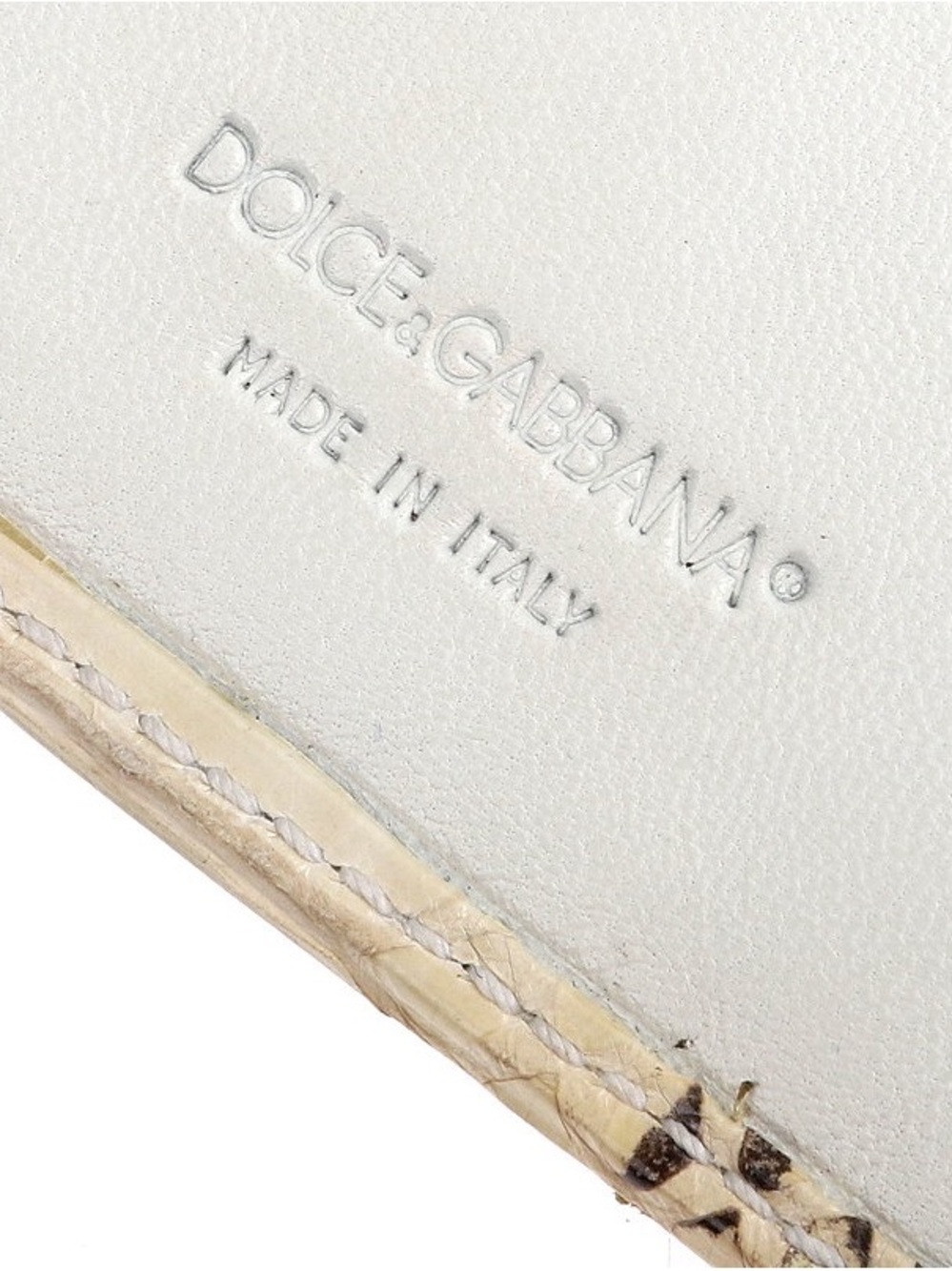 Dolce & Gabbana Beige Snake-Embossed Clutch with D&G Logo - Picture 7 of 8